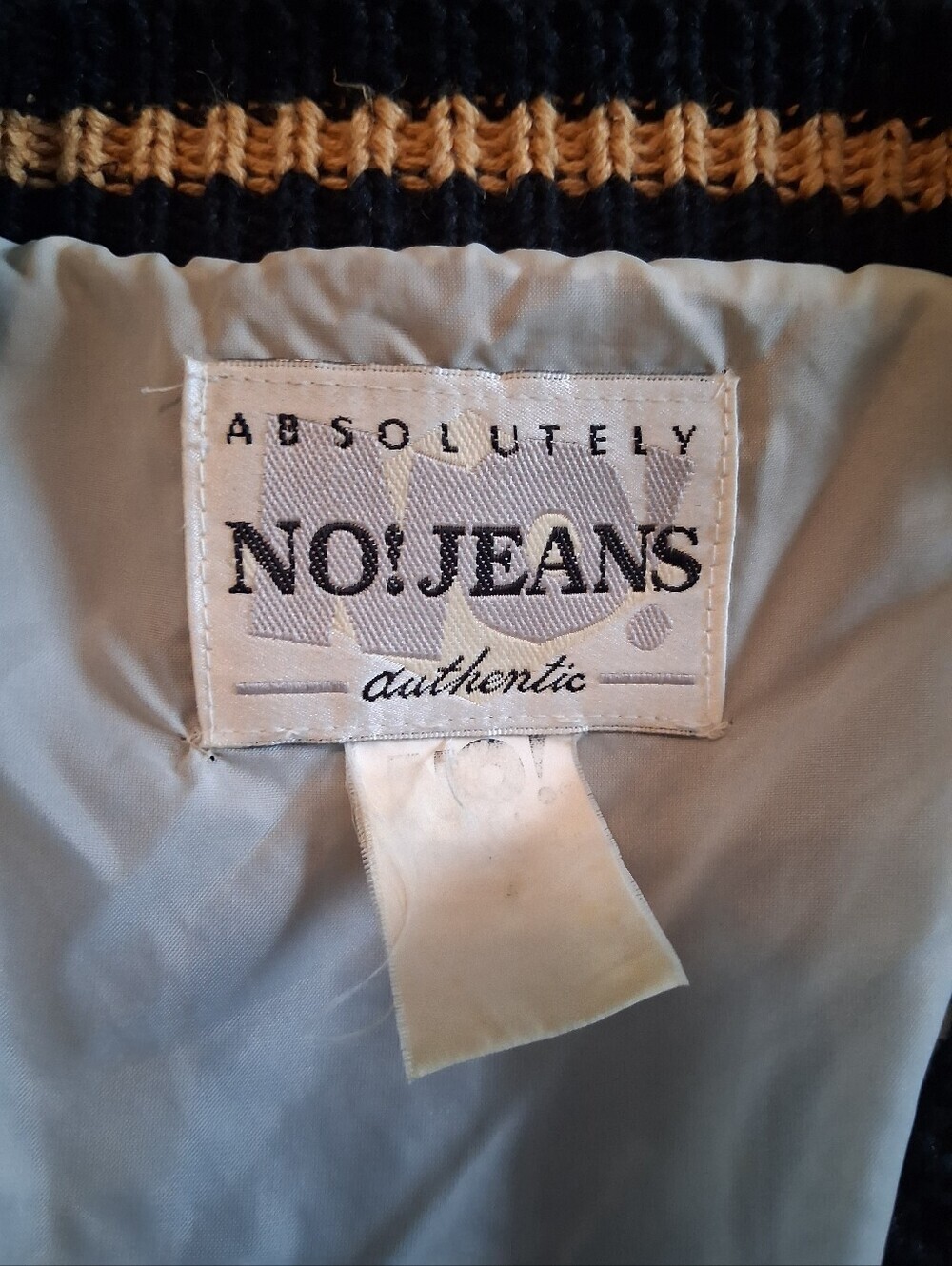 Absolutely No! Jeans vintage women's mens cardigan Pit 2 Pit 26 Length 30 - Picture 12 of 13